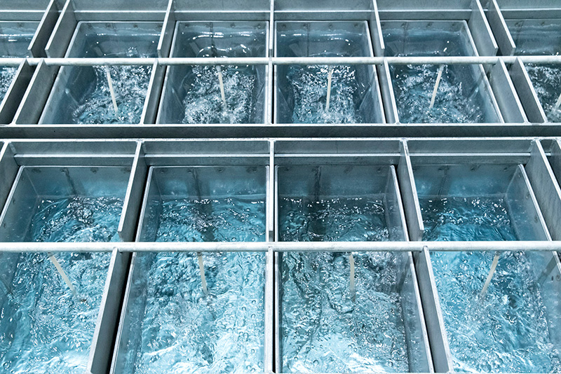 時間をかけて凍らせている様子